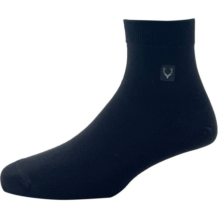 Allen Solly Men's Cotton Quarter Length Socks (Pack Of 3) - Navy, Black, Light Grey Melange
