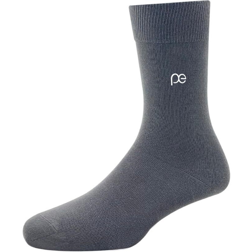 Peter England Men's Cotton Full Length Socks (Pack of 3) Dark Grey, Navy, Black