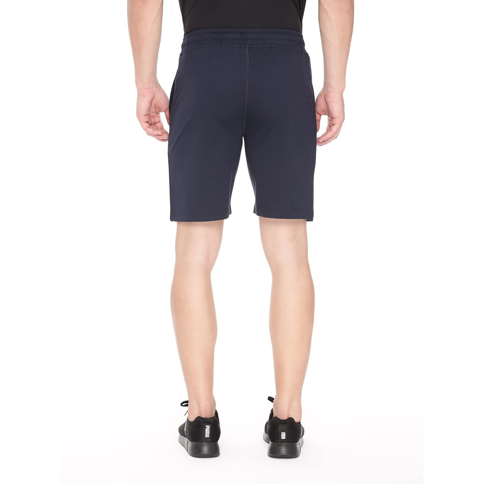 Pepe Jeans Athleisure Men Knit Cotton Stretch Shorts | Breathable Cotton Jersey, Gym and Casual Wear | with Drawstring and Zip Pocket in Navy Blue - XL