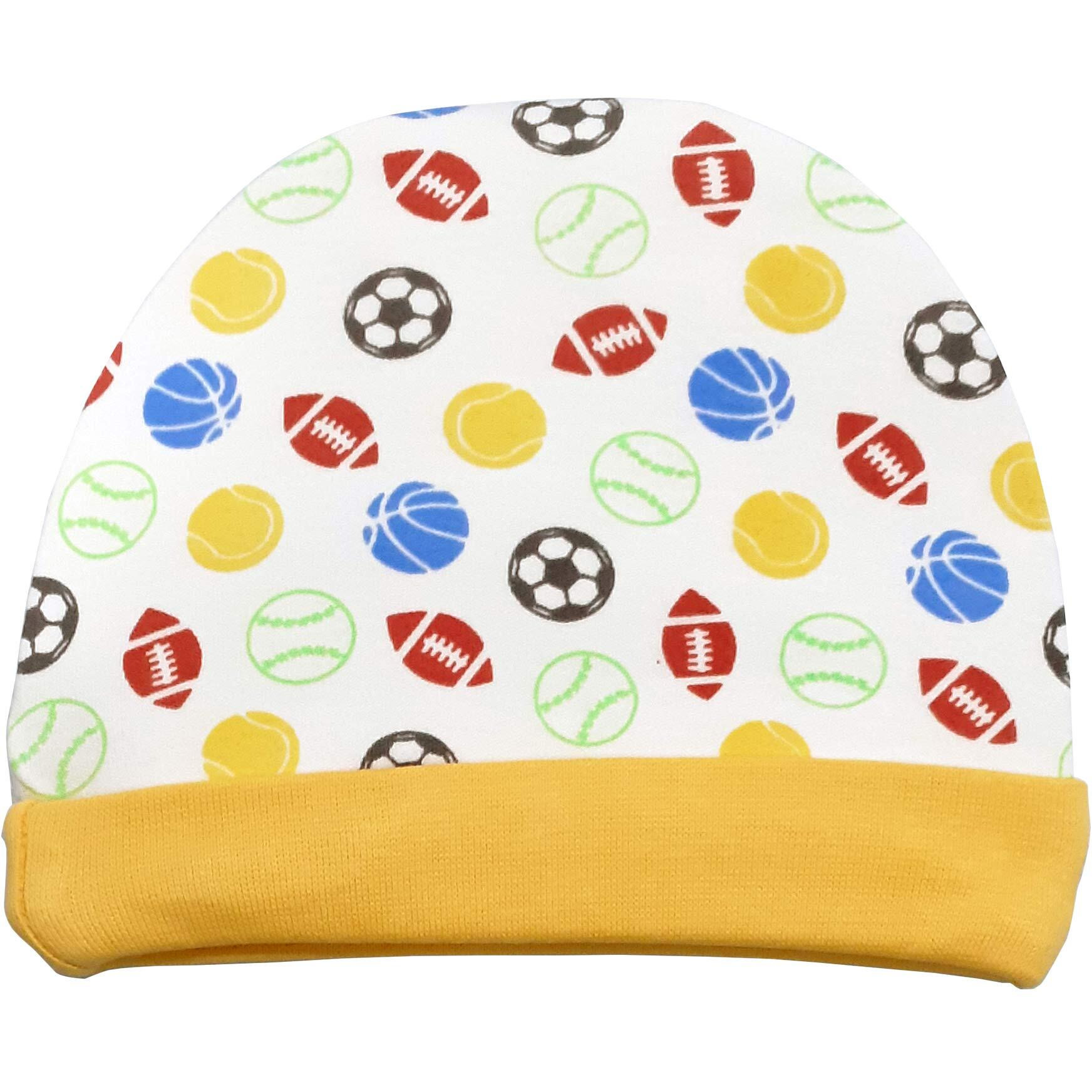 LuvLap CAPS Booties Mittens Set Lion Rugby Balls Print PO2