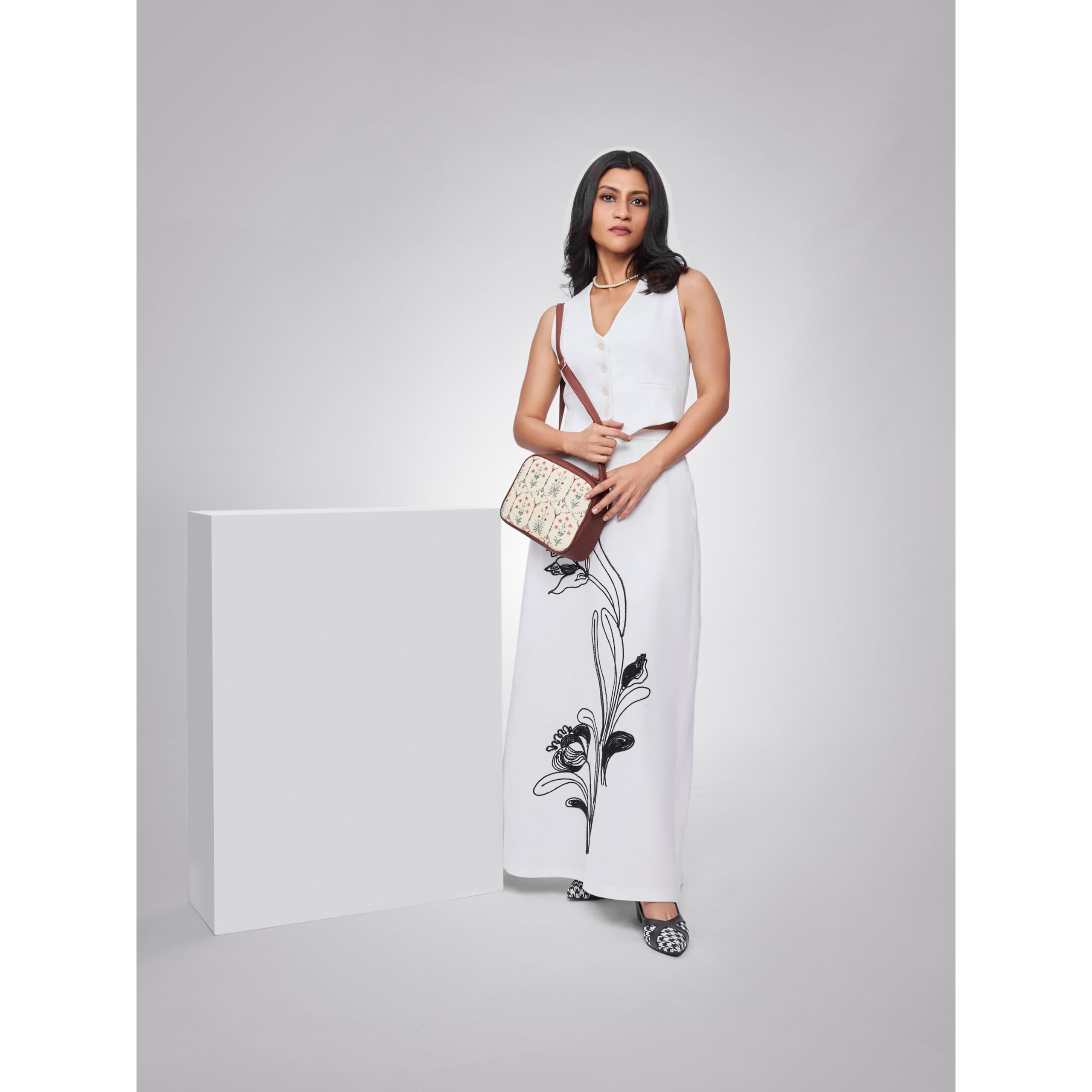 ZOUK Women's Vegan Handcrafted Taj Nakashi Sling Bag