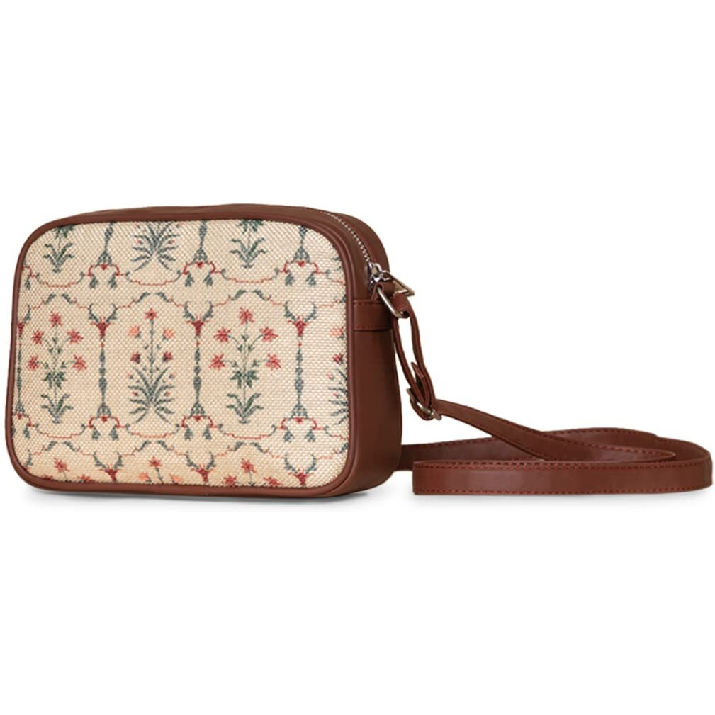 ZOUK Women's Vegan Handcrafted Taj Nakashi Sling Bag
