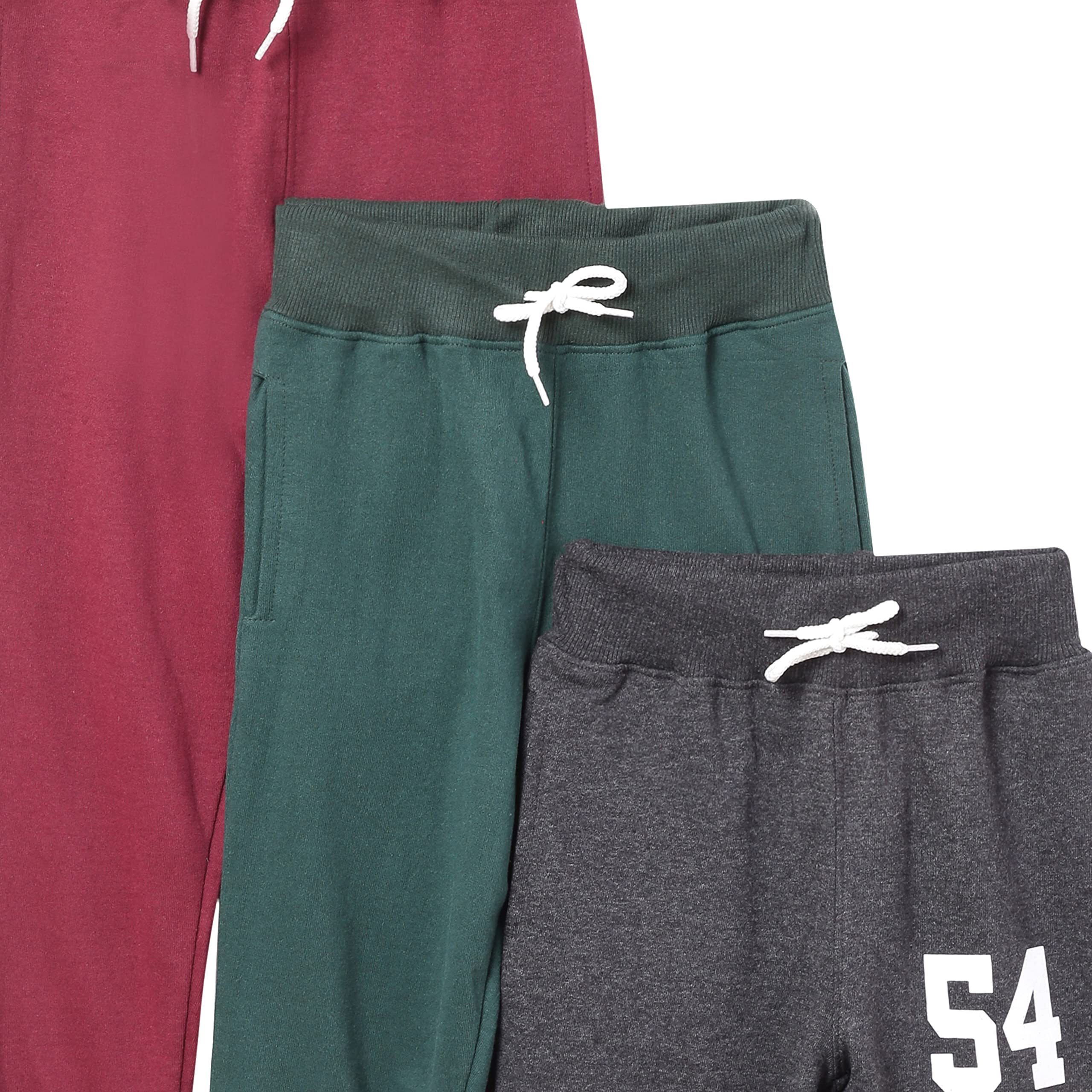 T2F Boy's Regular fit Track Pants (BYSJOG3P01_Multicolor 4_11-12 Years)
