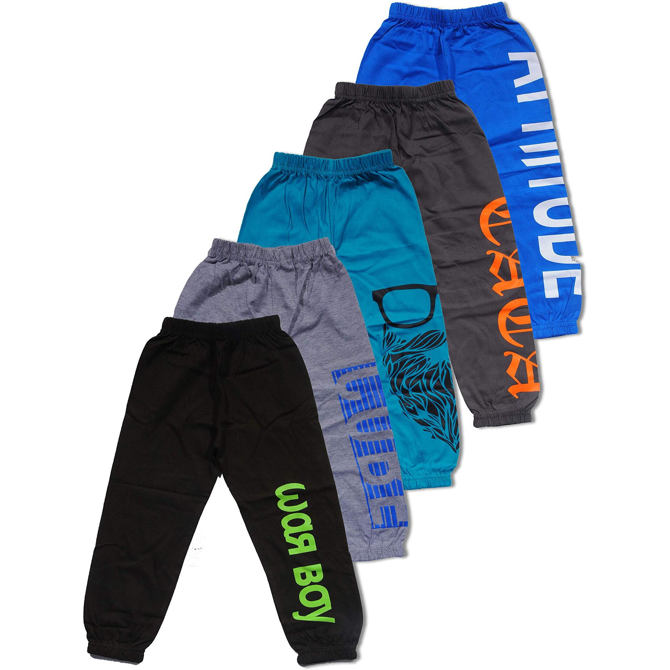 T2F Boy's Relaxed Track Pants (TRK-S14_Multicolour