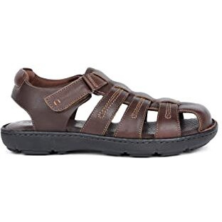 Hush Puppies Men's New Track Fisherman Sandals (8644970_DARK BROWN_8 UK)