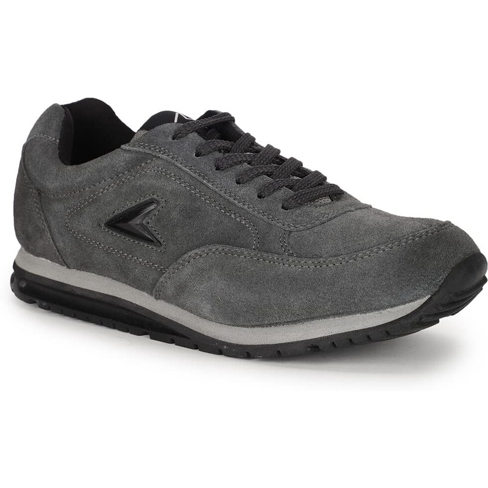 Bata Power Mens Extreme Leather Grey Oxford Sneaker, 9 UK