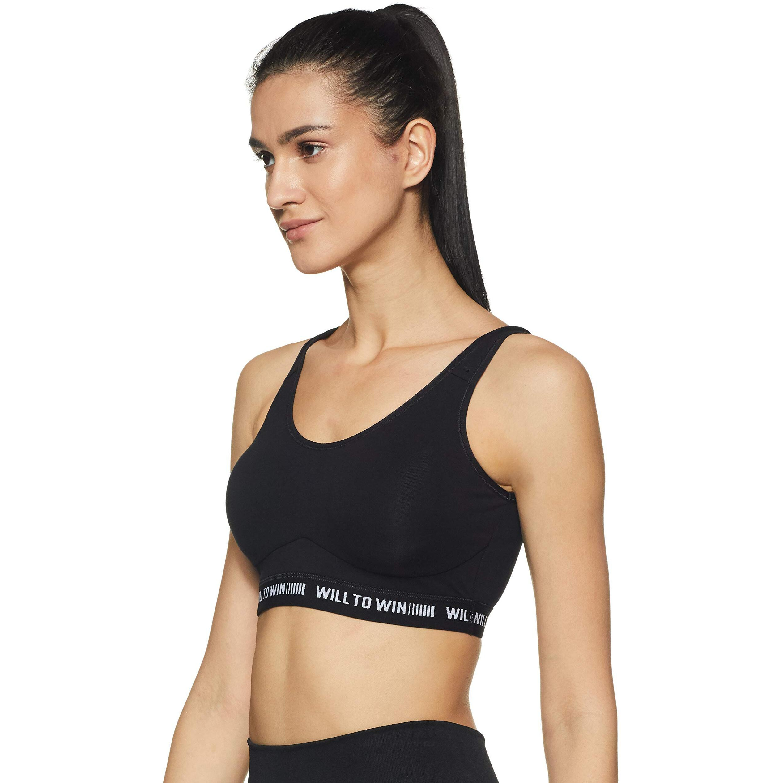 Van Heusen Proactive Women Sports Bra - Cotton Elastane - Anti Bacterial, Wireless, Non Padded, Full Coverage, Light Impact