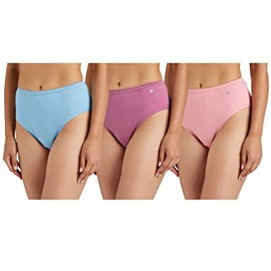 Van Heusen Women Hipster Panty - 100% Super Combed Cotton - Pack Of 3 - Anti Bacterial, No Marks Waistband, Moisture Wicking, Full Coverage, Multicolor, Large