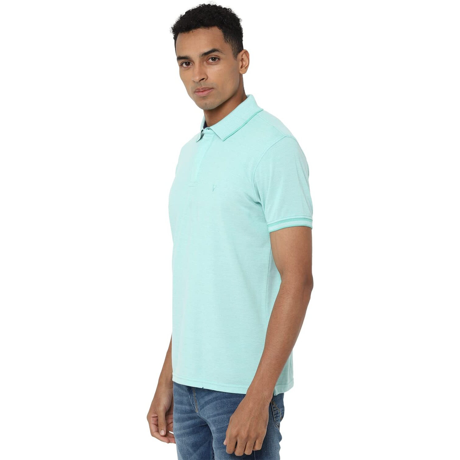 Allen Solly Men's Plain Regular Fit Polo (ASKPQRGFW44317_Light Green XL)