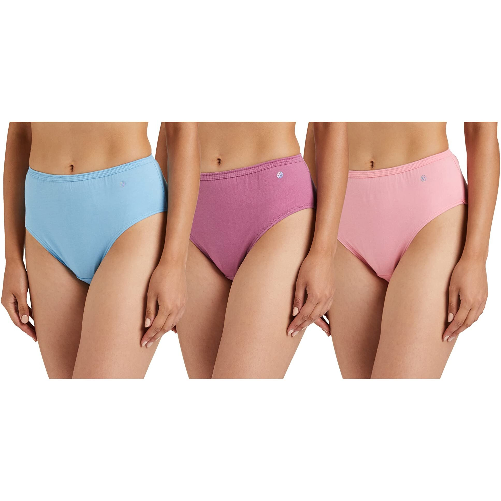Van Heusen Women Hipster Panty - 100% Super Combed Cotton - Pack Of 3 - Anti Bacterial, No Marks Waistband, Moisture Wicking, Full Coverage, Multicolor, Medium