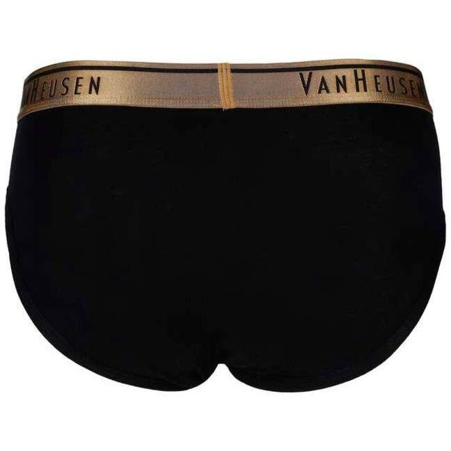 Van Heusen Cotton Men Anti Bacterial Briefs - Colour Fresh, 4 Way Stretch, Moisture Wicking_30001_Pure Black_L, Large