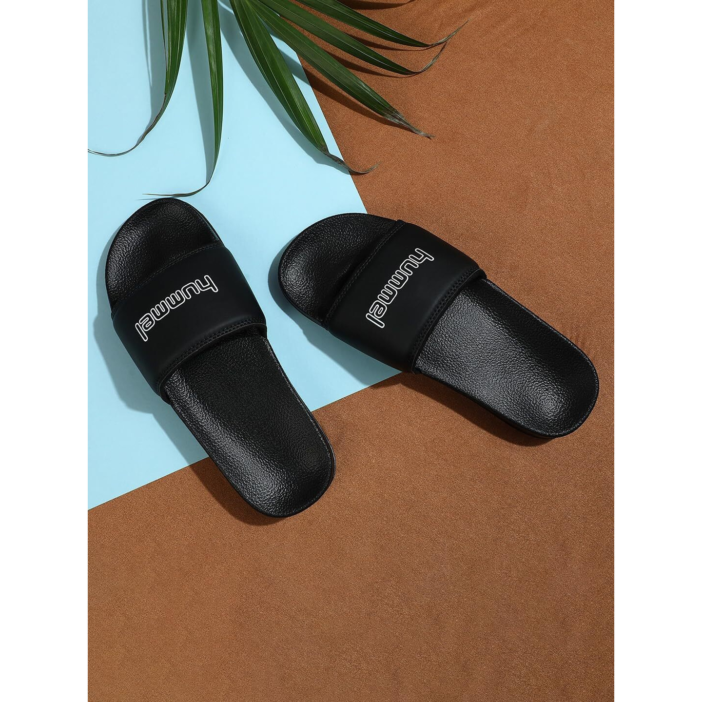 hummel CLASSIC MEN SLIDERS Comfortable Cushioned Sole Arch Support Durable Lightweight Flexible Trendy Style Flip flops and Slippers Slides for Men Daily use Chappal - UK 9