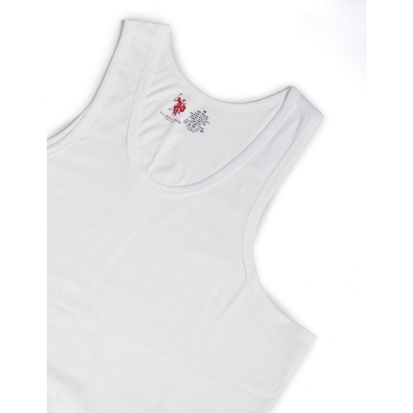 U.S. POLO ASSN. Men Comfort Fit I661 Regular Fit Vest - Pack Of 3 (White Large)
