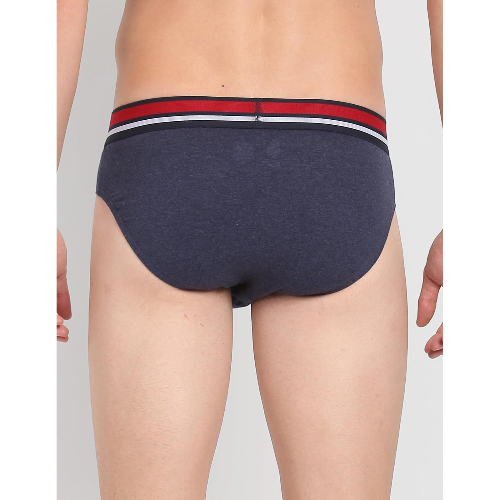 U.S. Polo Assn. Mens Elasticized Waist Pure Cotton I006 Briefs - Pack Of 3 (BLACK/GREY MEL/DENIM MEL XL)