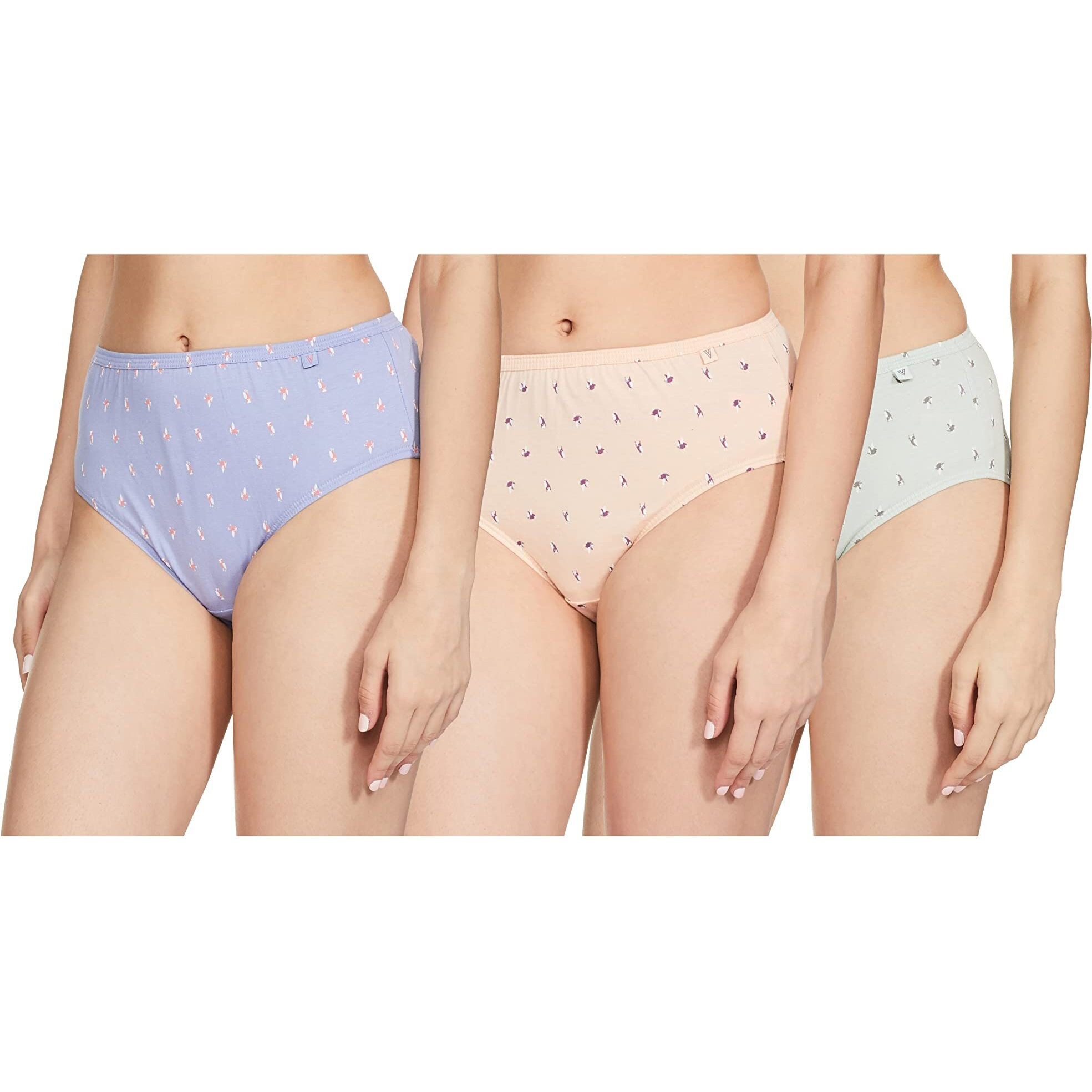 Van Heusen Women Hipster Panty-100% Super Combed Cotton-Pack Of 3-Anti Bacterial,No Marks Waistband,Moisture Wicking,Full Coverage,Assorted