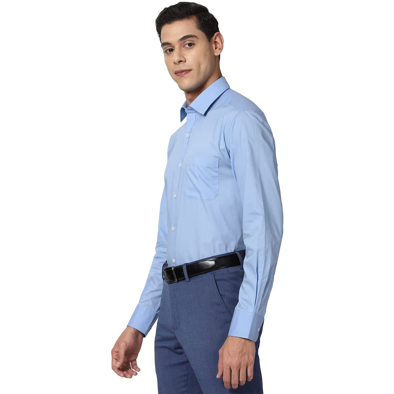 Peter England Men Blue Full Sleeves Formal Shirt