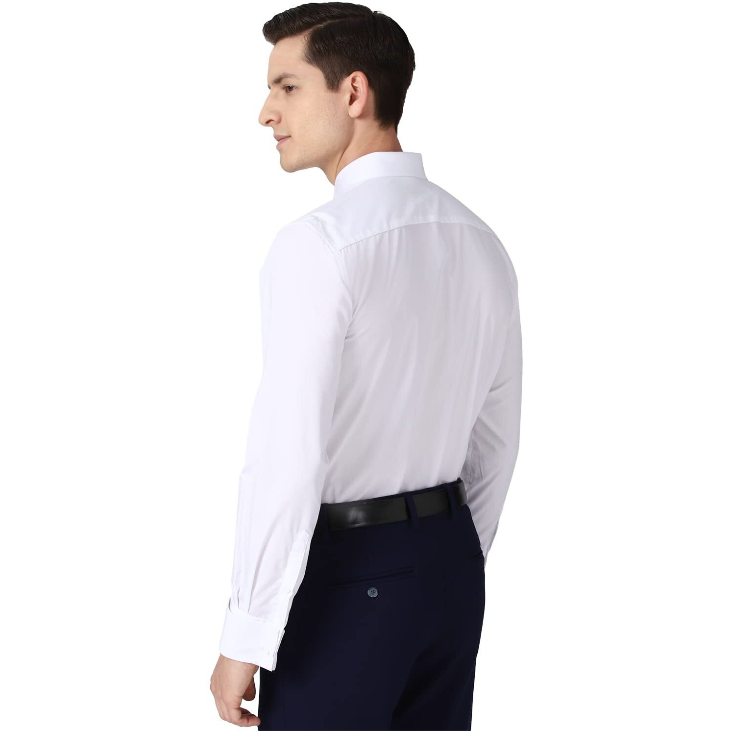 Peter England Men's Solid Regular Fit Shirt (PESFONUBQ54919_White 40)