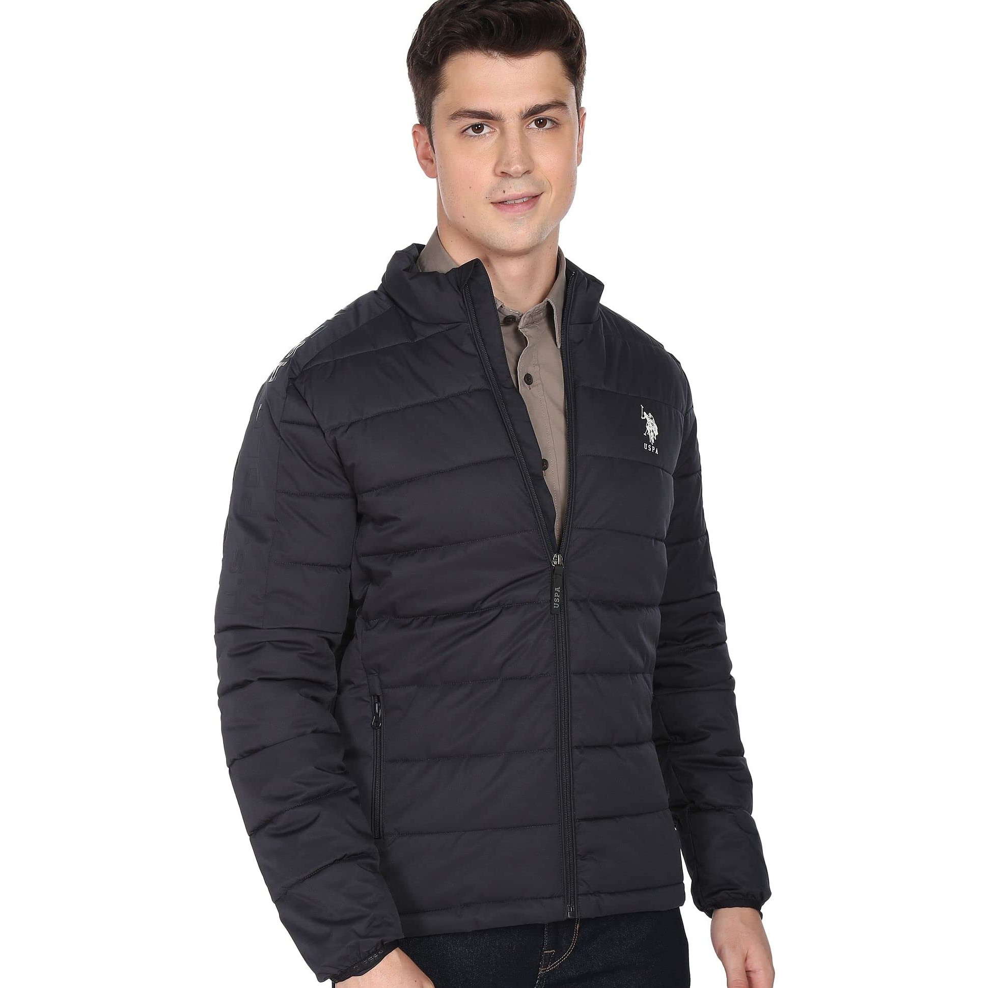 U.S. POLO ASSN. Men's Trench Polyester Standard Length Coat UDJCK1190_Navy_Large
