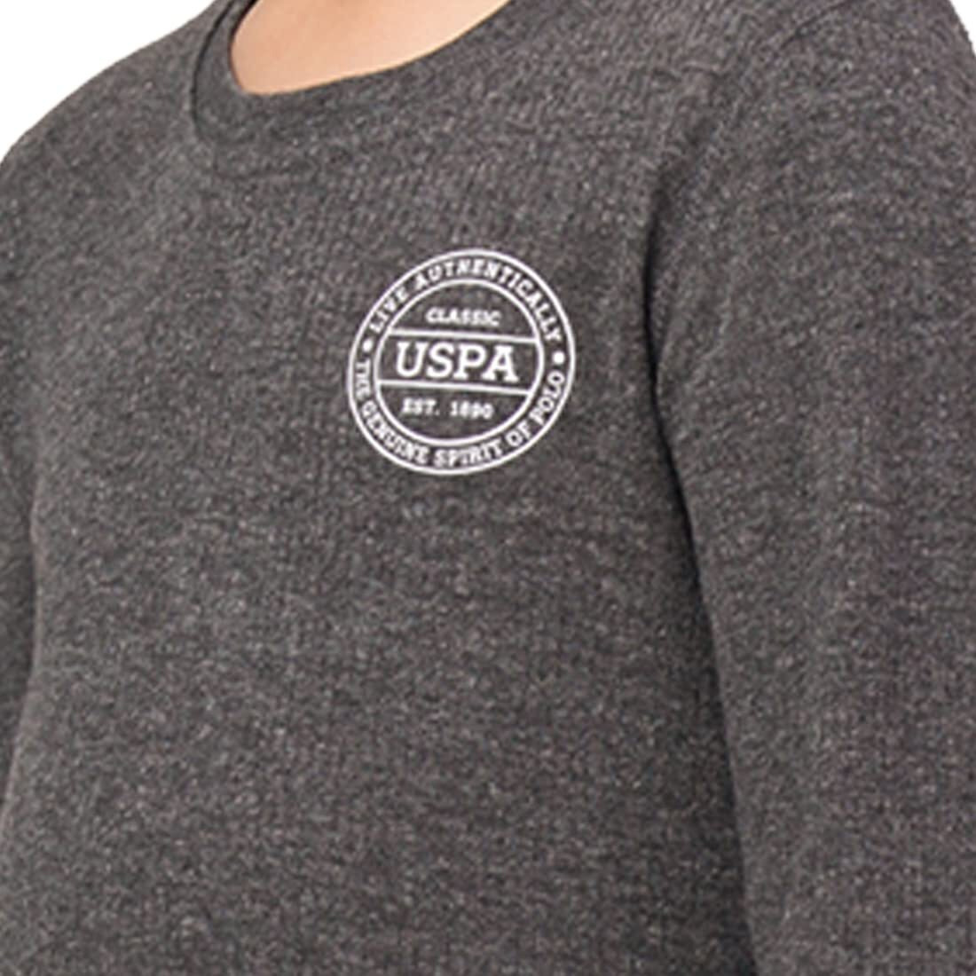 U.S. POLO ASSN. Boy's Crew Neck Long Sleeve IKWA Thermal T-Shirt - Pack of 1 (Anthra 2XL)