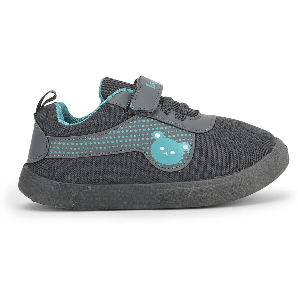 Liberty Lucy&Luke BASTIAN-2E Slip-on Casual Shoes for Kids with PVC Sole | Canvas Upper Sneakers | Quick-Wear Velcro Closure | Stylish, Lightweight & Comfortable Footbed (Grey - 8C UK)