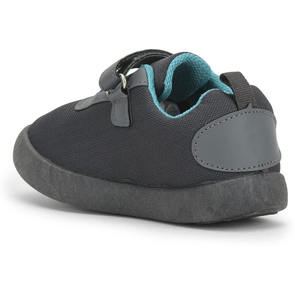 Liberty Lucy&Luke BASTIAN-2E Slip-on Casual Shoes for Kids with PVC Sole | Canvas Upper Sneakers | Quick-Wear Velcro Closure | Stylish, Lightweight & Comfortable Footbed (Grey - 8C UK)