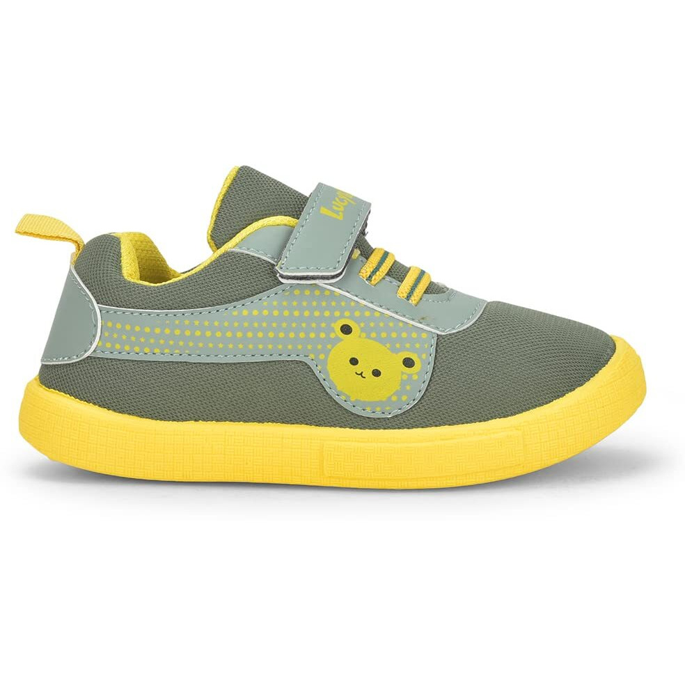 Liberty Lucy&Luke BASTIAN-2E Slip-on Casual Shoes for Kids with PVC Sole | Canvas Upper Sneakers | Quick-Wear Velcro Closure | Stylish, Lightweight & Comfortable Footbed (Green - 10C UK)
