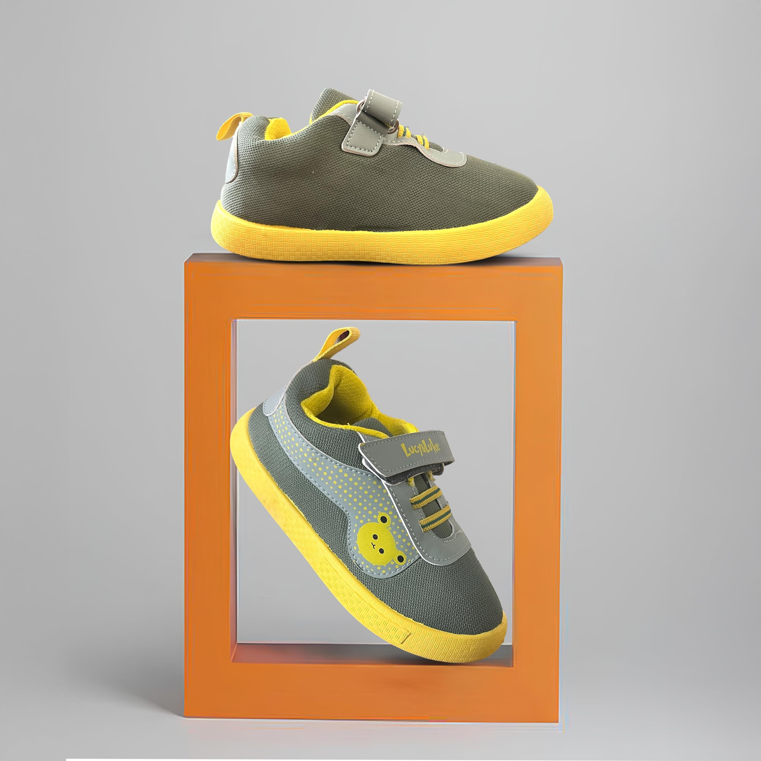 Liberty Lucy&Luke BASTIAN-2E Slip-on Casual Shoes for Kids with PVC Sole | Canvas Upper Sneakers | Quick-Wear Velcro Closure | Stylish, Lightweight & Comfortable Footbed (Green - 10C UK)