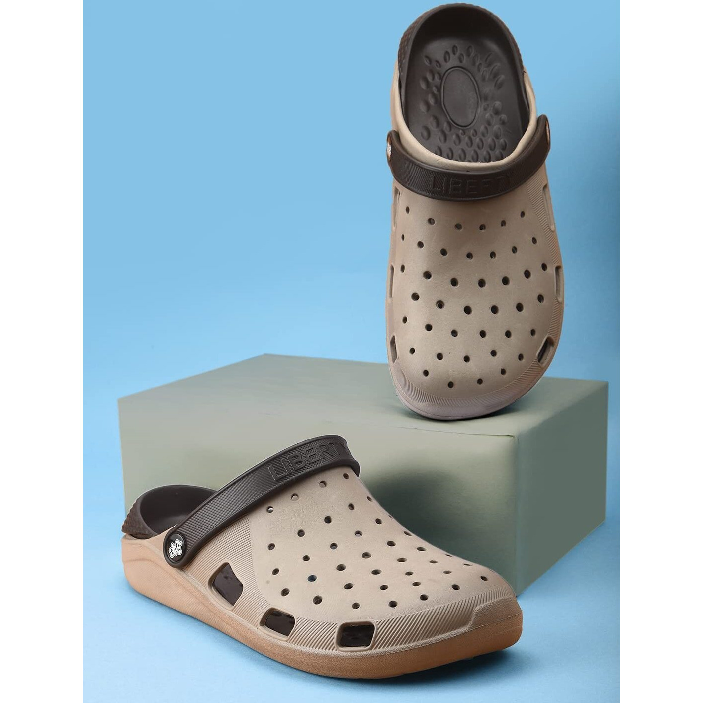 Liberty A-HA LPMXT-800 Casual Slingback Clogs for Men with EVA Sole - Slip-On Comfort, Breathable & Lightweight | Ideal for All-Day Wear | Versatile for Indoors/Outdoors (Beige - 42 EU)