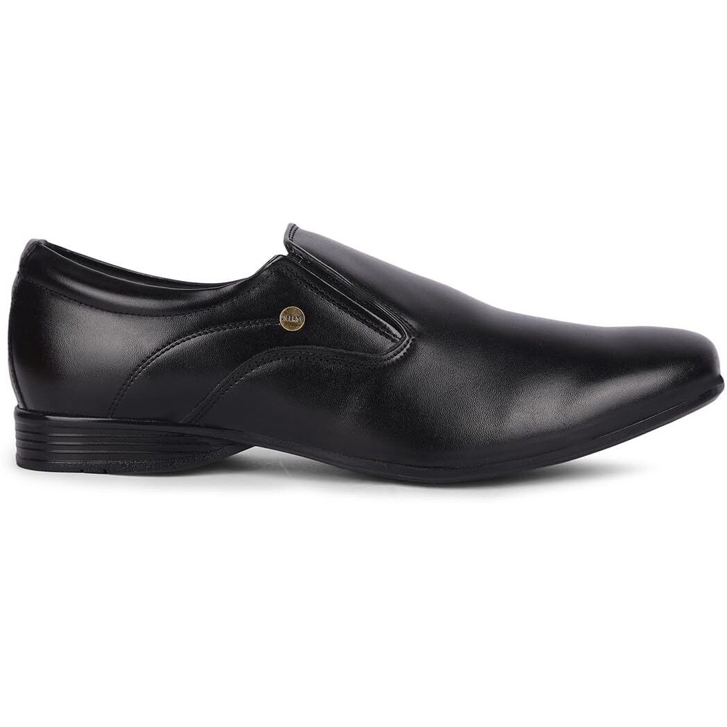 Liberty Fortune Robert-1 Non-Lacing Formal Shoes for Men with PU Sole | Comfortable & Lightweight | Cushioned Footbed | Durable, Stylish & Trendy Design | Padded Foam Insole (Black - 7UK)