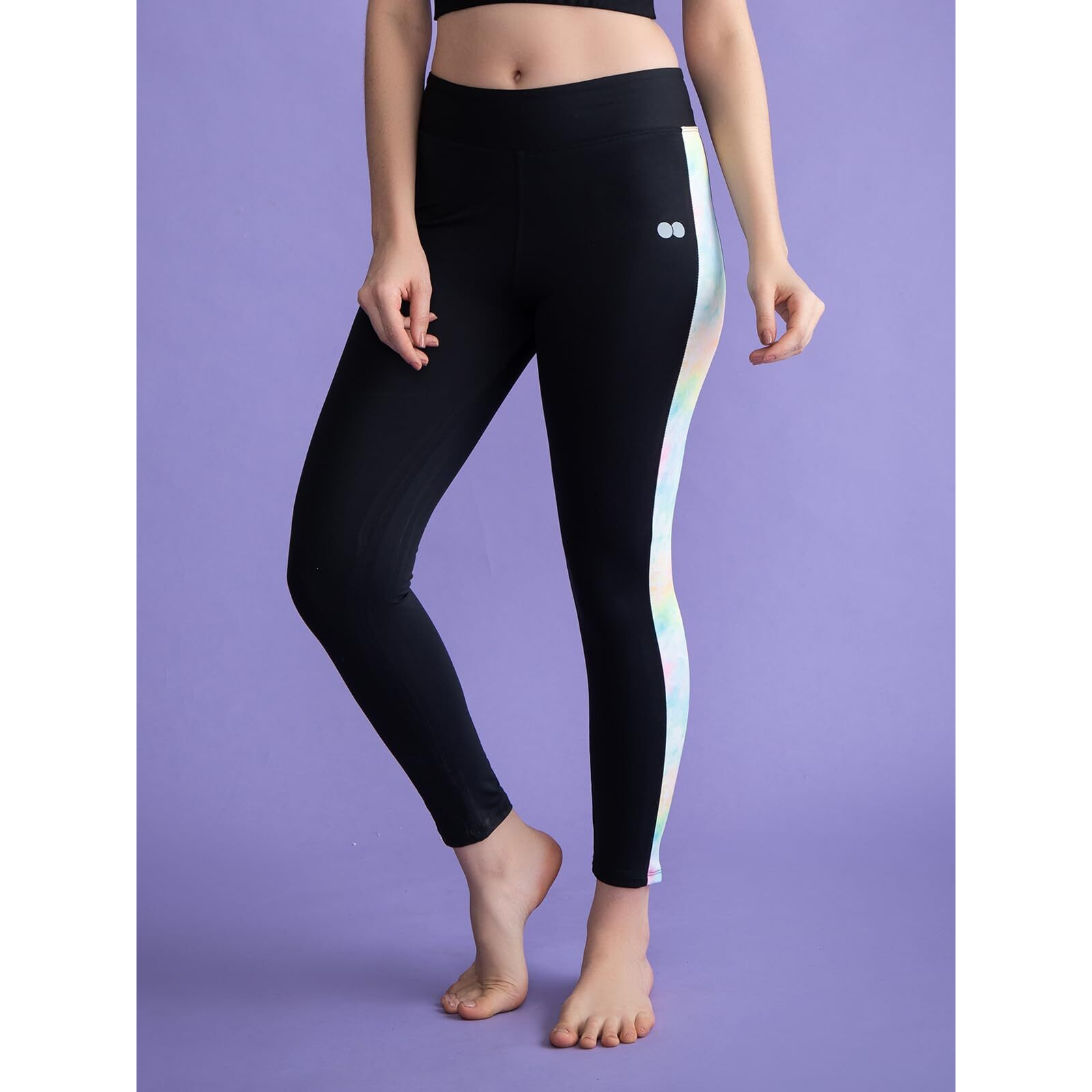 Clovia Women's Activewear Ankle Length Tights (AB0043H13_Black_L)
