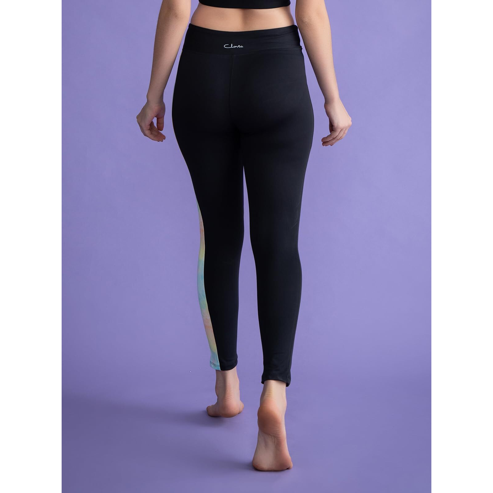 Clovia Women's Activewear Ankle Length Tights (AB0043H13_Black_L)