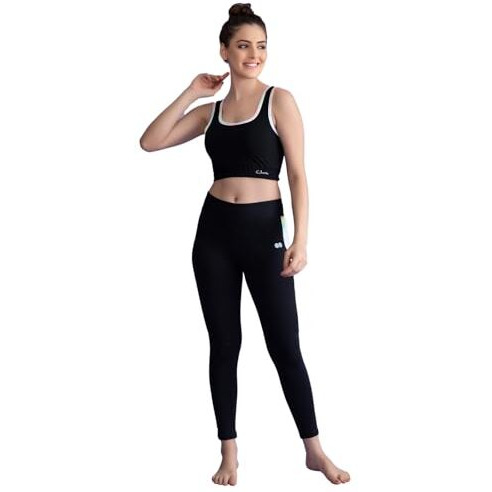 Clovia Women's Activewear Ankle Length Tights (AB0043H13_Black_XL)