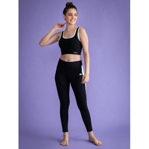 Clovia Women's Activewear Ankle Length Tights (AB0043H13_Black_XL)