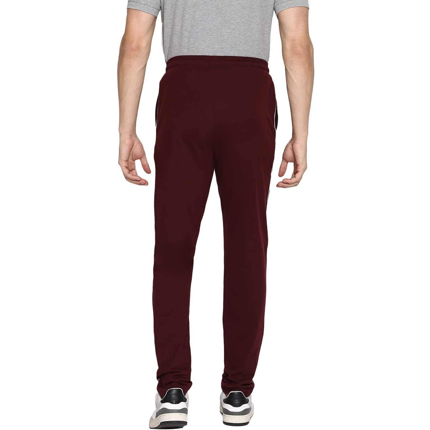 Van Heusen Men Athleisure Smart Tech Regular Fit Trackpants-Easy Stain Release, Anti Stat, Ultra Soft_50056_Cabarnet_L, Maroon