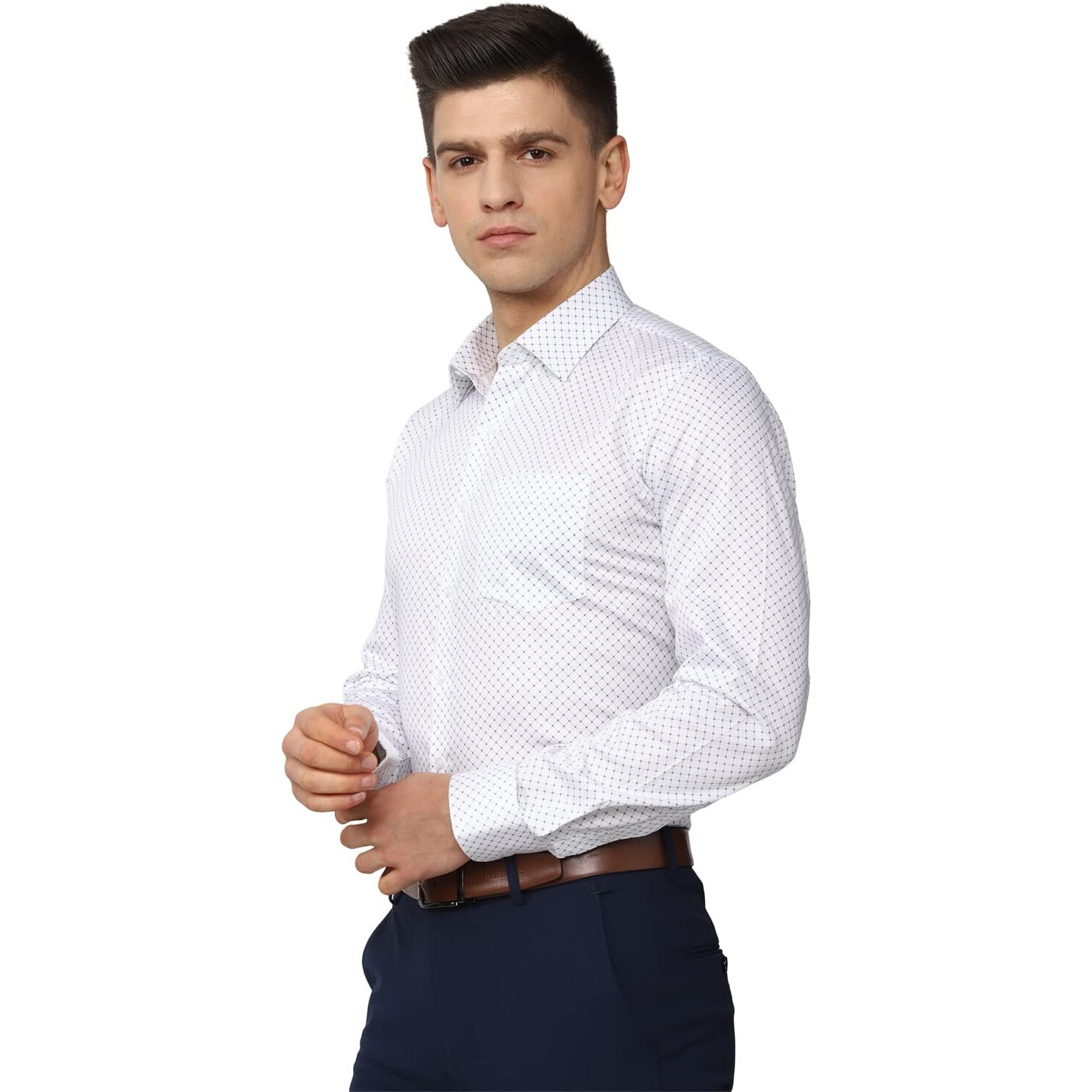 Van Heusen Men's Fitted Formal Shirt (VHSFRSLBV20281_White 42)
