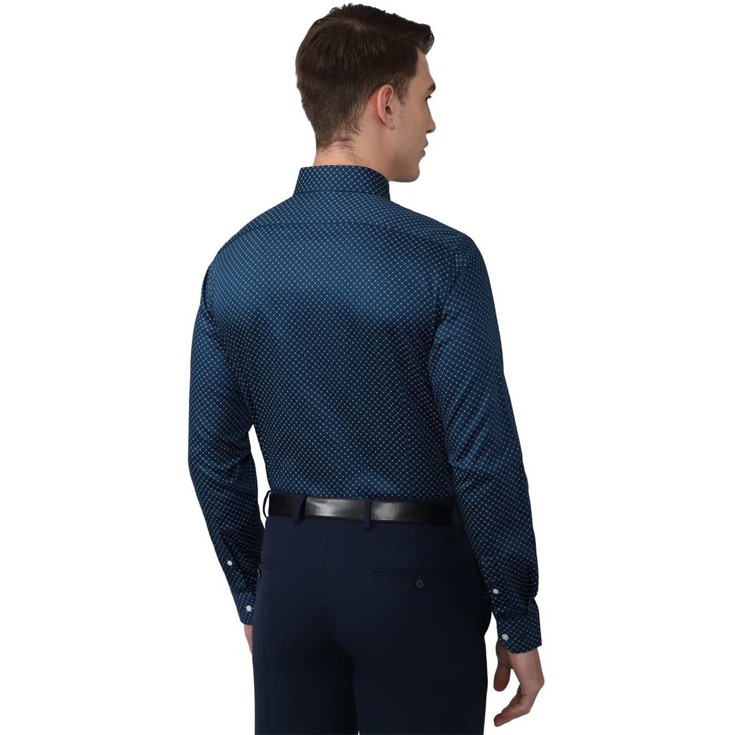 Van Heusen Men's Fitted Formal Shirt (VHSFRSLBU95055_Navy 40)