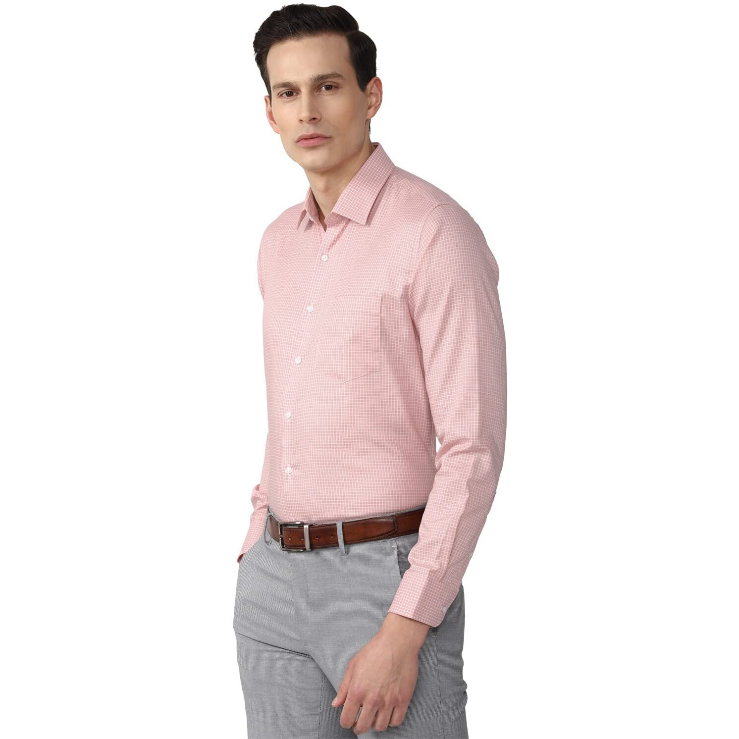 Van Heusen Men's Solid Slim Fit Shirt (VHSFRSLBR13905_Multi 40)