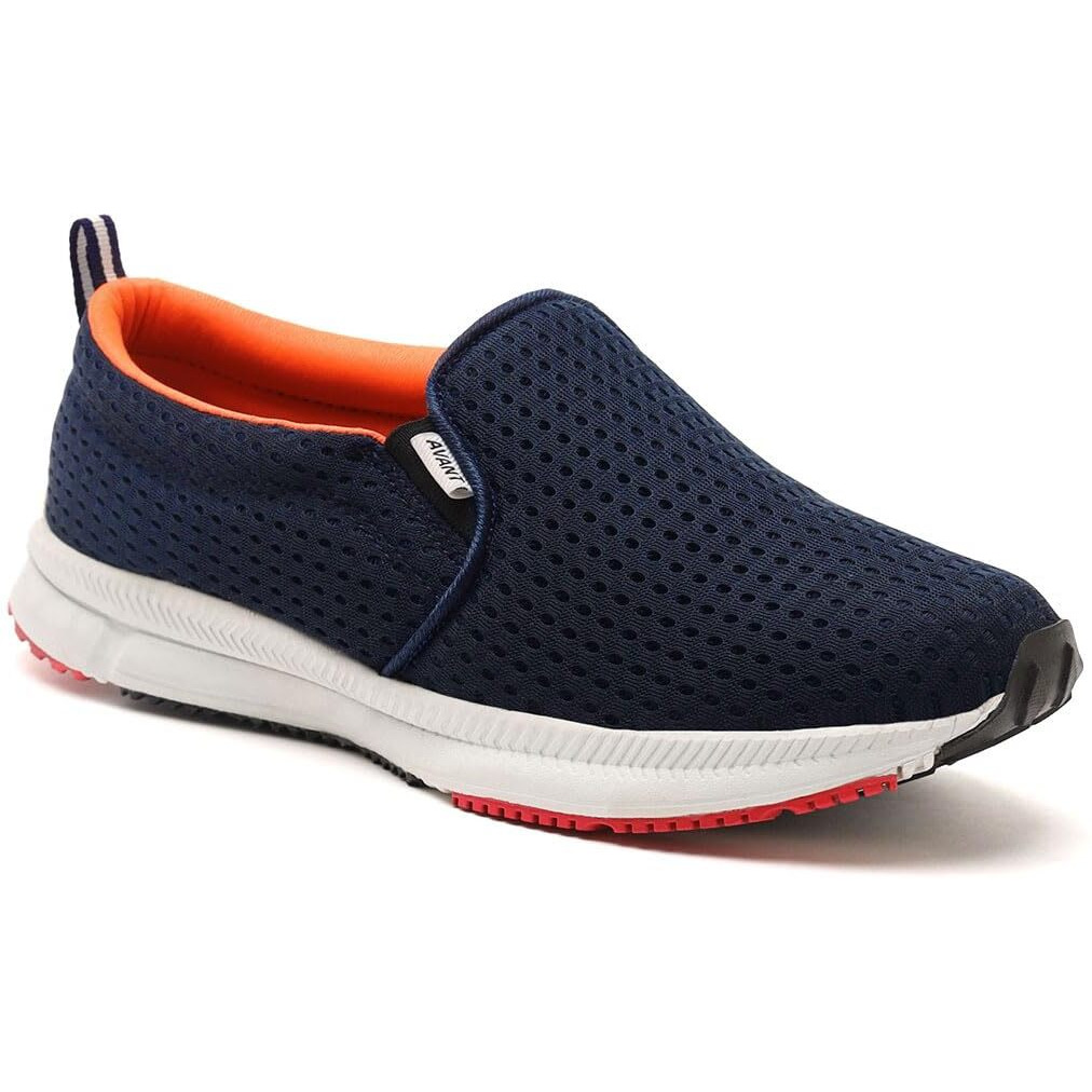 AVANT Men's Bolt Slip-on Training Shoes |100% Pure Rubber Outsole | Natural Rubber EVA Insole | Enhanced Grip for Low Abrasion |Quick Dry Polo Mesh - Navy Blue, UK 9