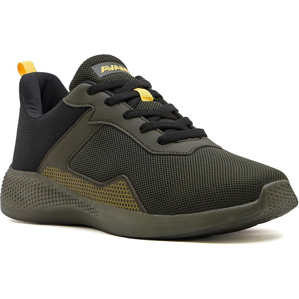 AVANT Men's Glide Running Shoes with Bouncy Eva Outsole & Laces Olive, 7 UK