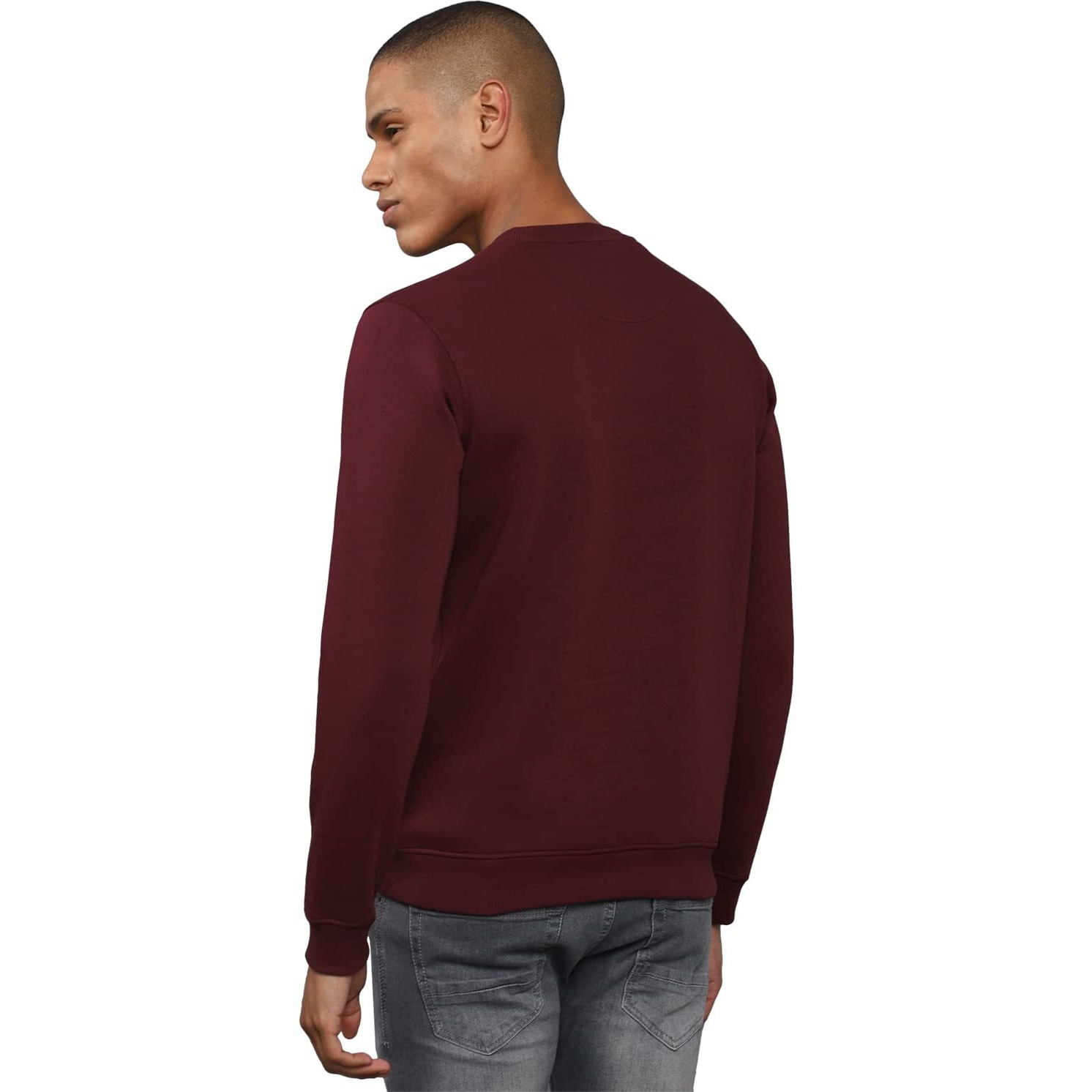 Allen Solly Men's Regular Cotton Crew Neck Casual Sweatshirt Pink, Large(ASSTCRGFI88974) Large