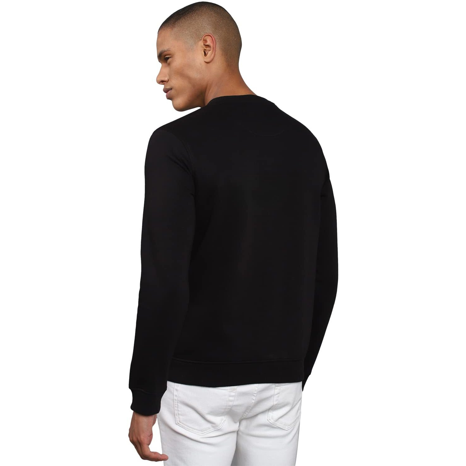 Allen Solly Men Cotton Regular Crew Neck Casual Sweatshirt Black, Medium