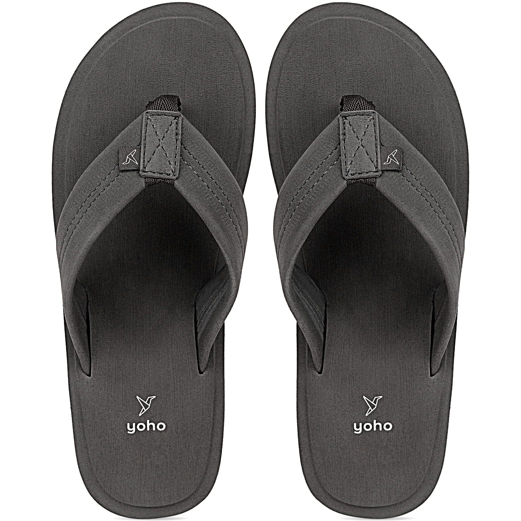 YOHO Men Dark Grey soft slippers | comfortable and stylish flip flop slippers for Men in exciting colors | Daily Use| Lightweight | Anti Skid Chappal | Bubbles Size- 7