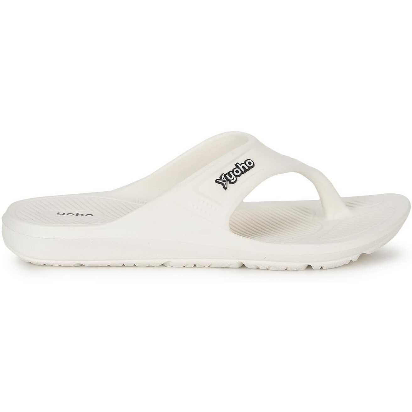 YOHO Drizzle Soft Slippers for Men | Mild Acupressure | Lightweight, White, UK 9