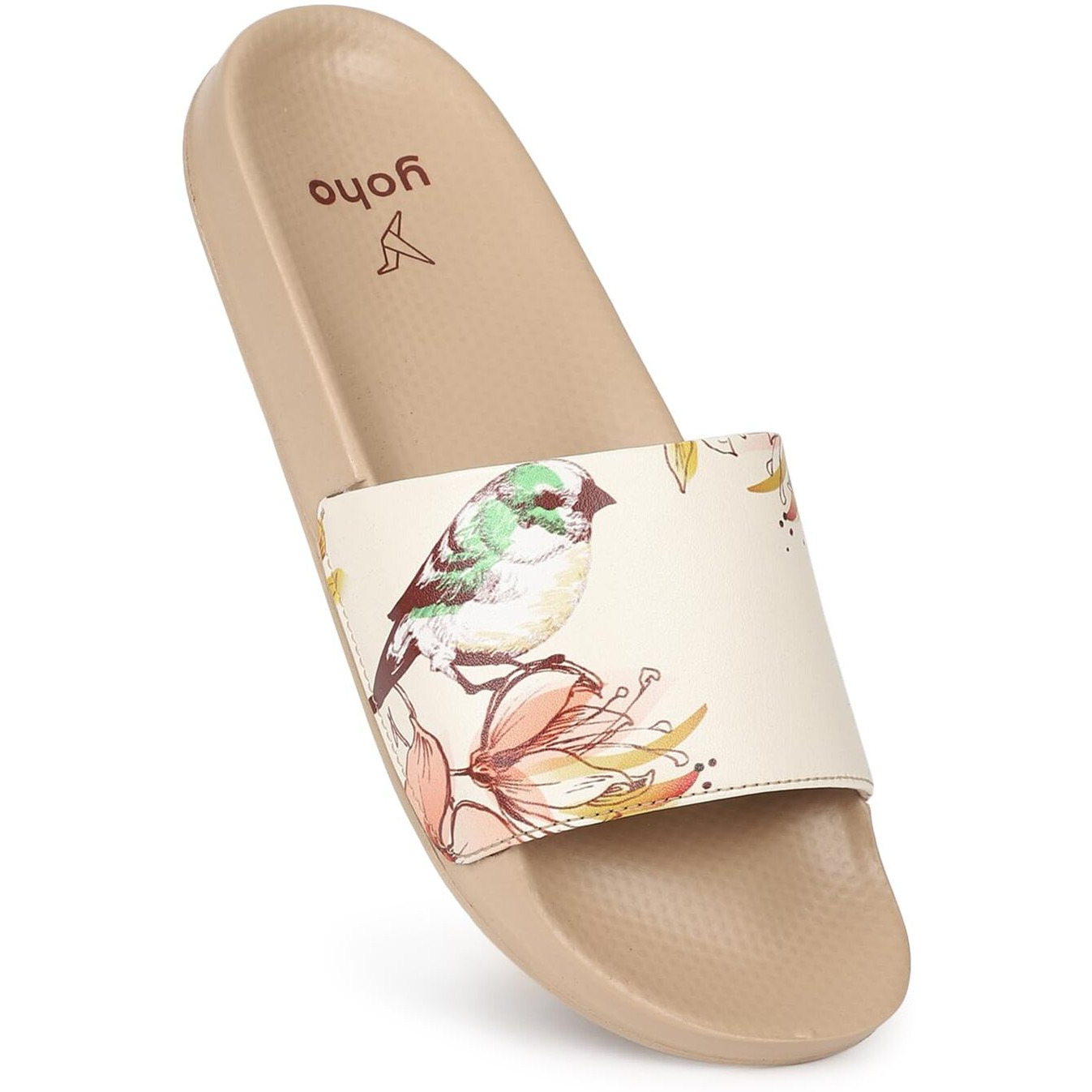 YOHO Tropica Printed Comfortable Women Slides | Stylish & Waterproof | Soft Inner Lining On Strap