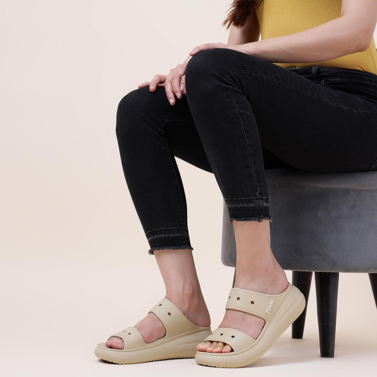 YOHO Double Strap Clog Sandals for Women | Cushioned Footwear | Lightweight | Waterproof Sandals for Women
