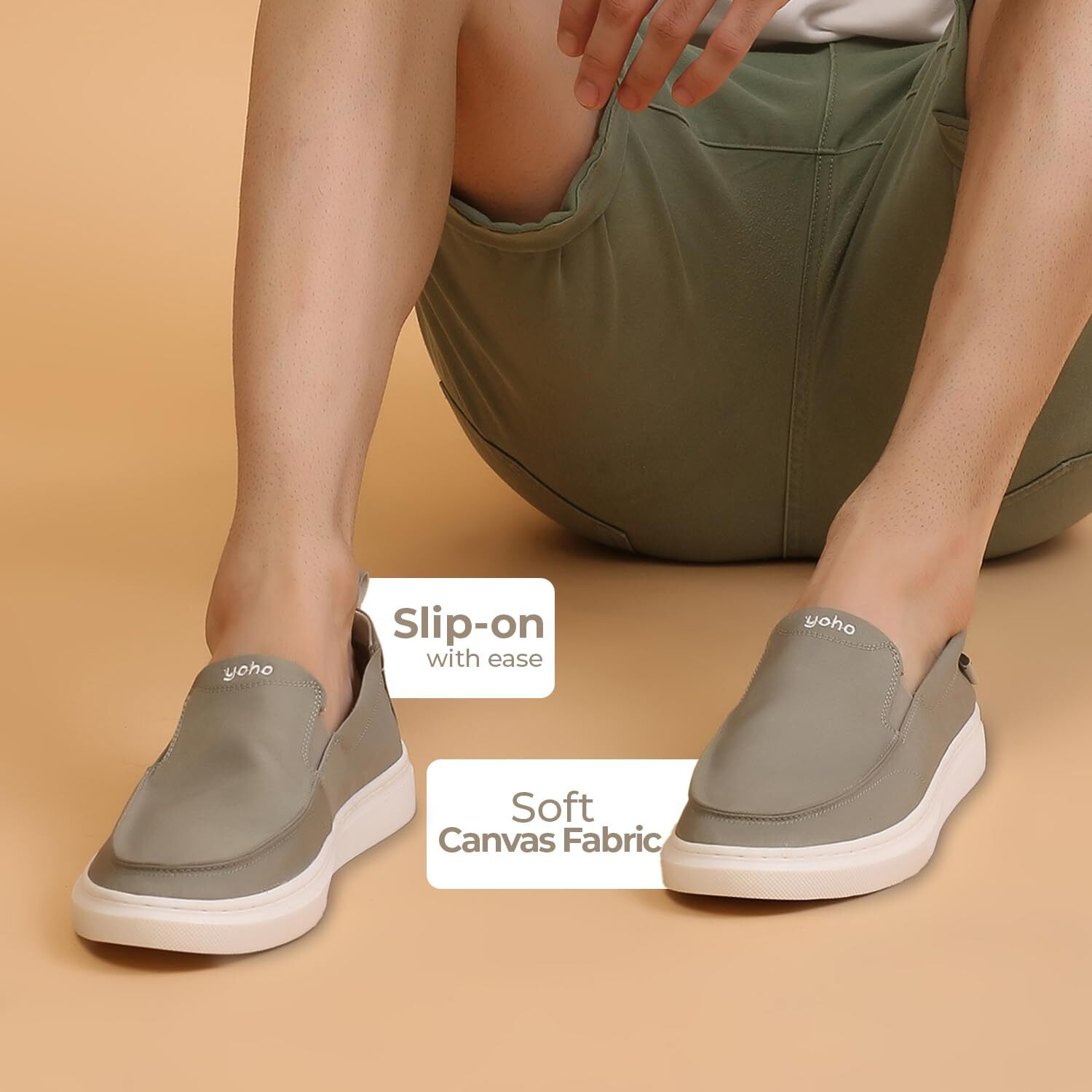 YOHO Kite Mens Stylish Versatile Breathable Slip-On Sneakers (SoS) | Pastel Green - UK 9