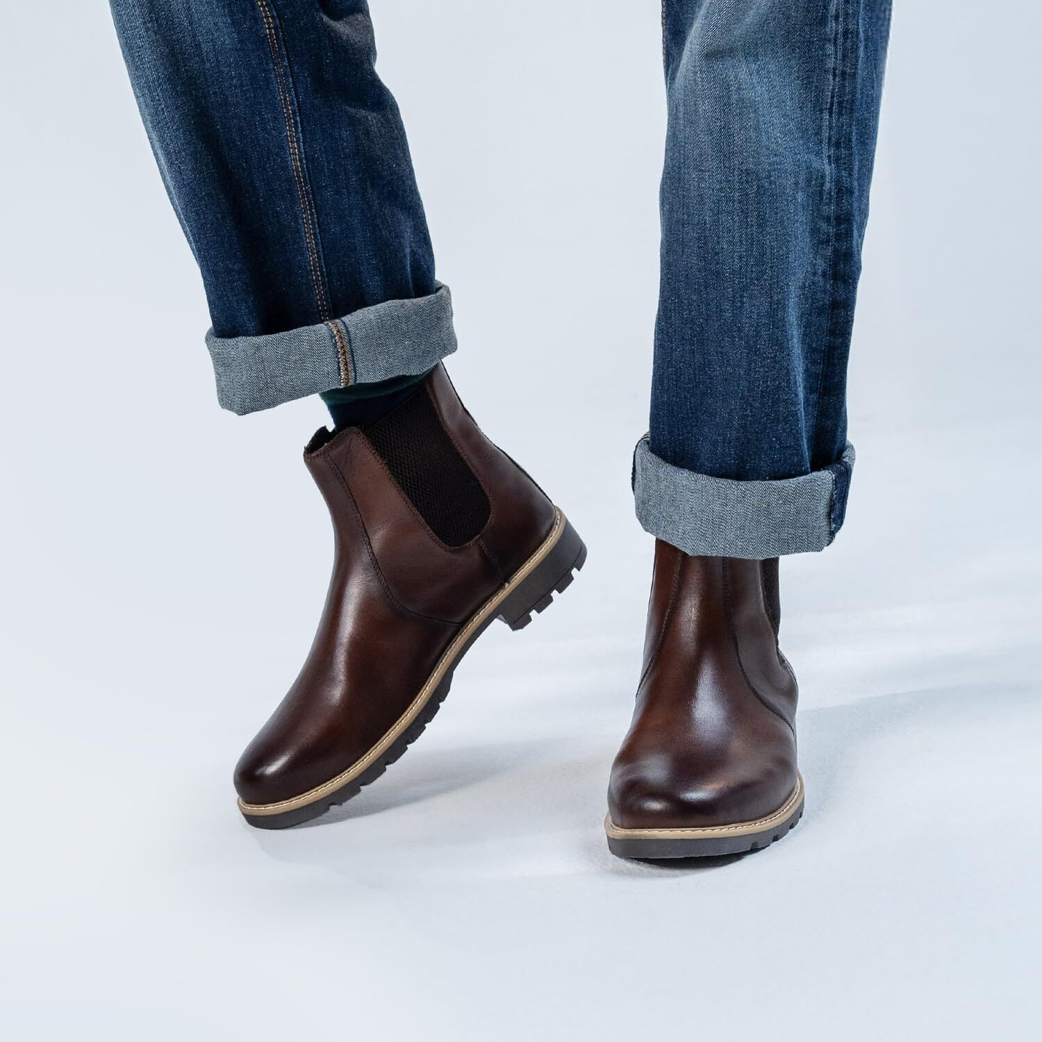 YOHO Chelsea Leather Boot for Men| Premium crust leather | lined with leather | Stylish Casual Shoes|Comfortable Fit | Brown - UK 8