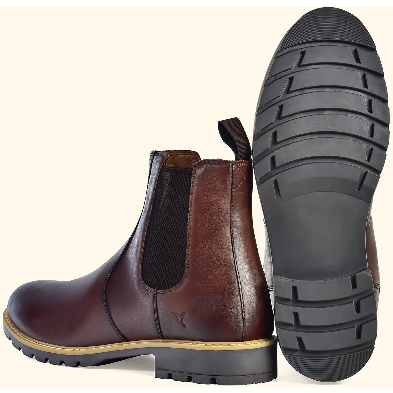 YOHO Chelsea Leather Boot for Men| Premium crust leather | lined with leather | Stylish Casual Shoes|Comfortable Fit | Brown - UK 8