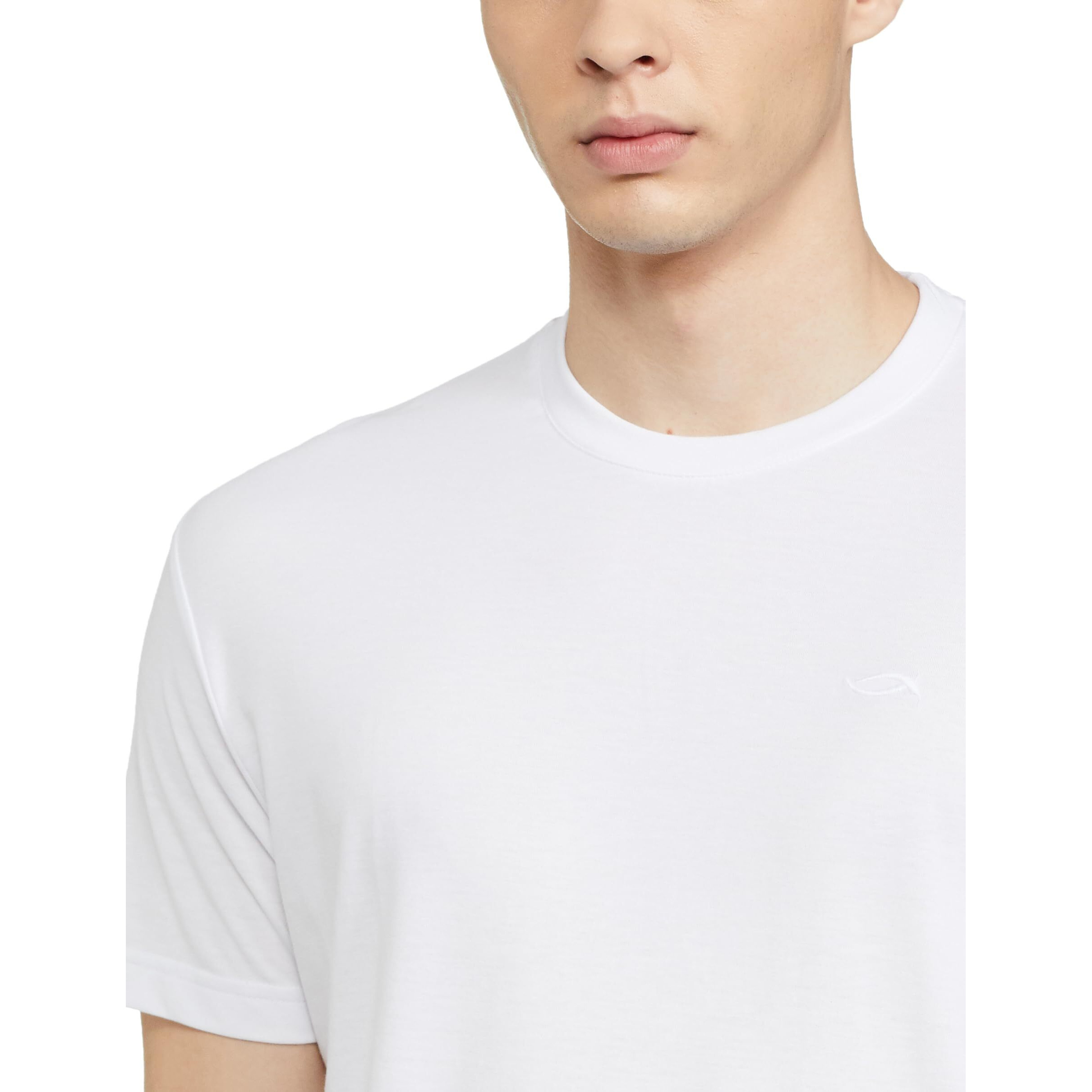 Max Men's Half Sleeves Regular Fit Crew Neck Solid Lounge T-Shirt (White_M)