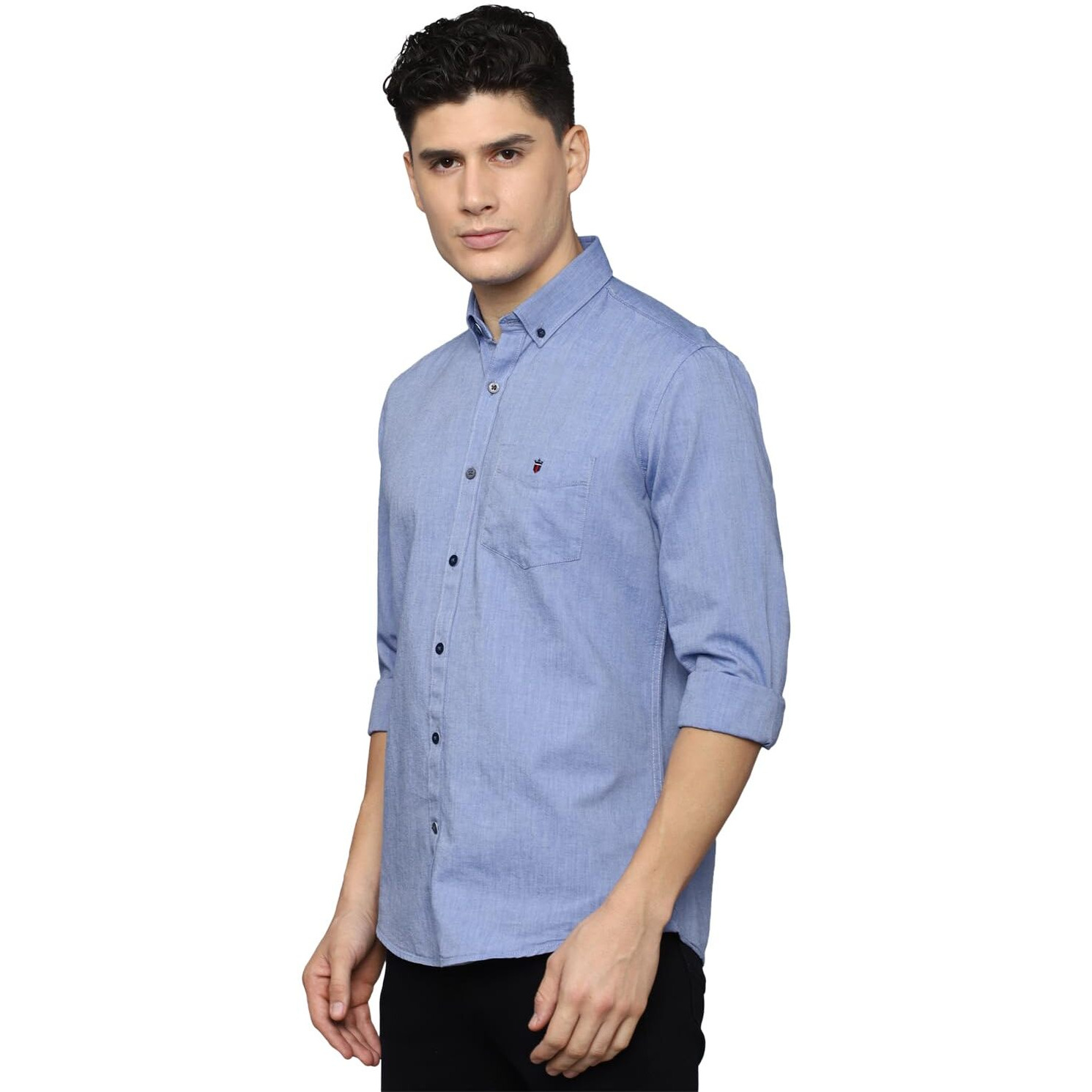 Louis Philippe Men's Slim Fit Shirt (LYSFCSLBE87588_Blue